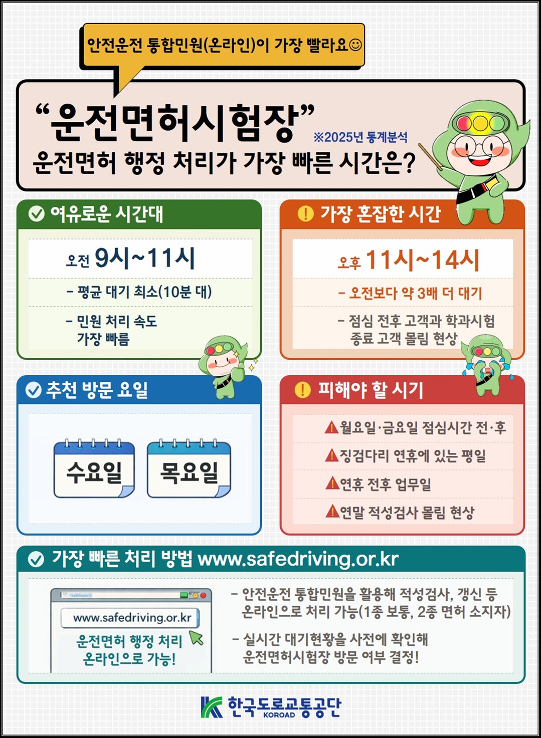 “10분 아니면 2시간”…도로교통공단, 운전면허시험장 가장 덜 기다리는 시간 공개